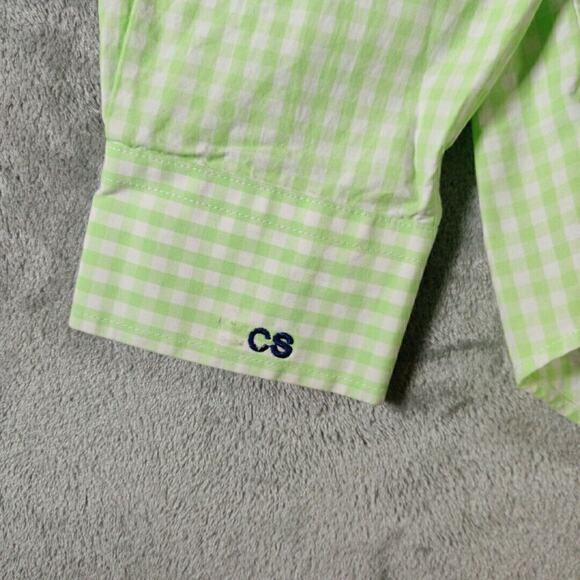 Vineyard Vines‎ Whale Shirt Mens Medium Green White Gingham Check Preppy - Picture 4 of 8